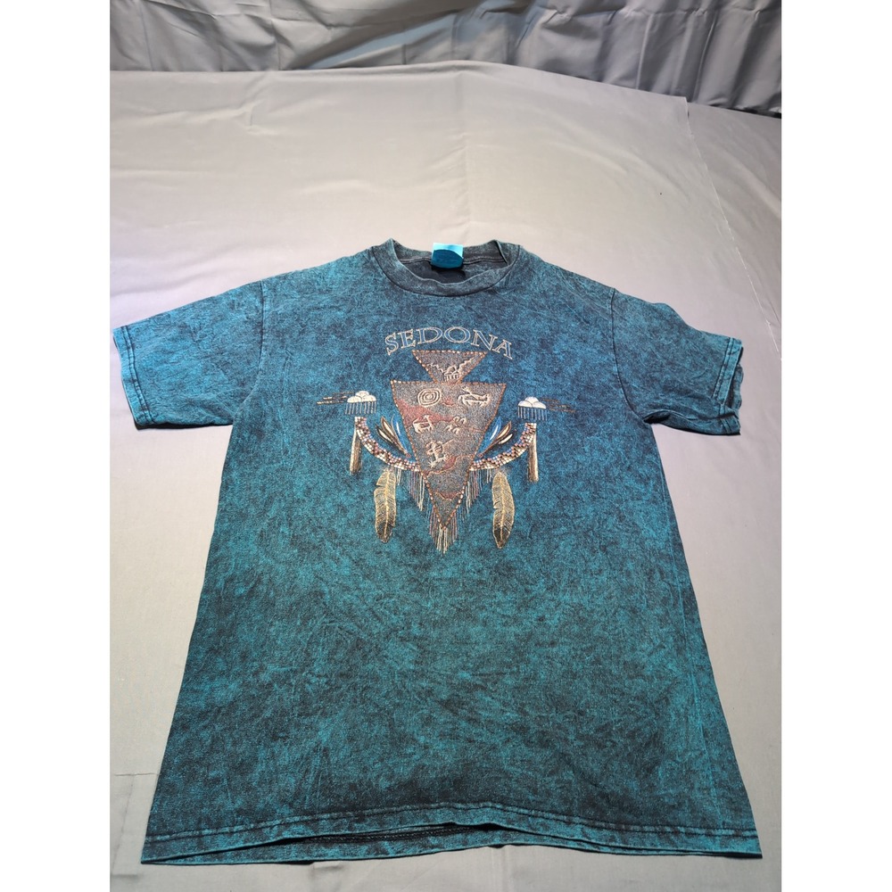 Vintage Sedona T-Shirt Hanes Beefy-T Turquoise Graphic Print Medium